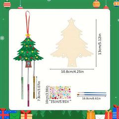 10pcs Wooden Christmas DIY Wind Chime Set For Crafts Blank DIY Crafts