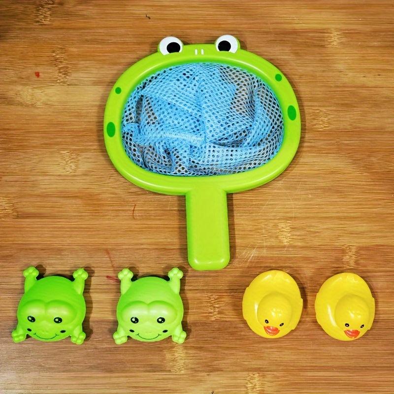 Fun Bath Time Buddies Colorful Fishing Net Water Play Animals Bathroom Toys