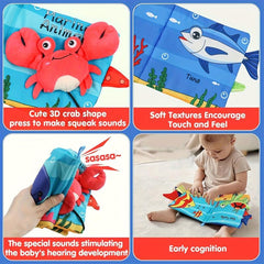 USATDD Soft High Contrast Baby Book Crinkle Cloth Toy Tail