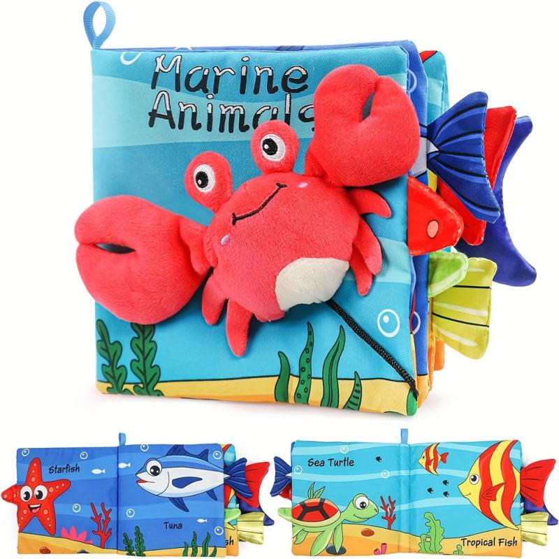 USATDD Soft High Contrast Baby Book Crinkle Cloth Toy Tail
