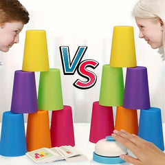 Intelligence Boosting Toy Set: 54 Cards, 12 Cups, 1 Bell Game Puzzle