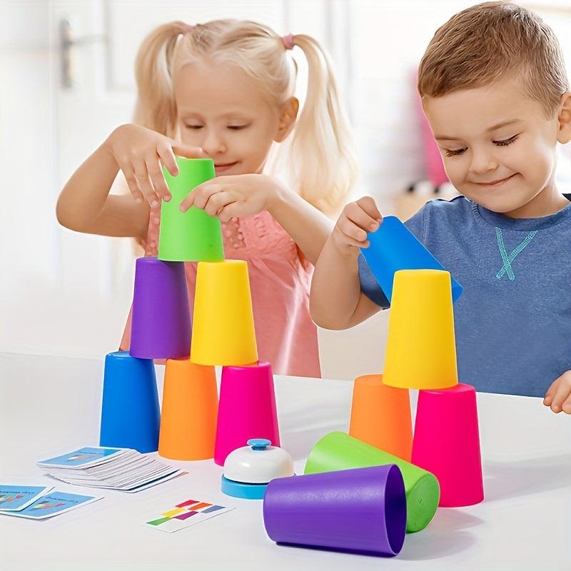 Intelligence Boosting Toy Set: 54 Cards, 12 Cups, 1 Bell Game Puzzle