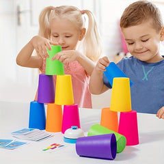 Intelligence Boosting Toy Set: 54 Cards, 12 Cups, 1 Bell Game Puzzle