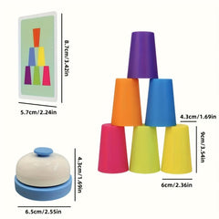 Intelligence Boosting Toy Set: 54 Cards, 12 Cups, 1 Bell Game Puzzle