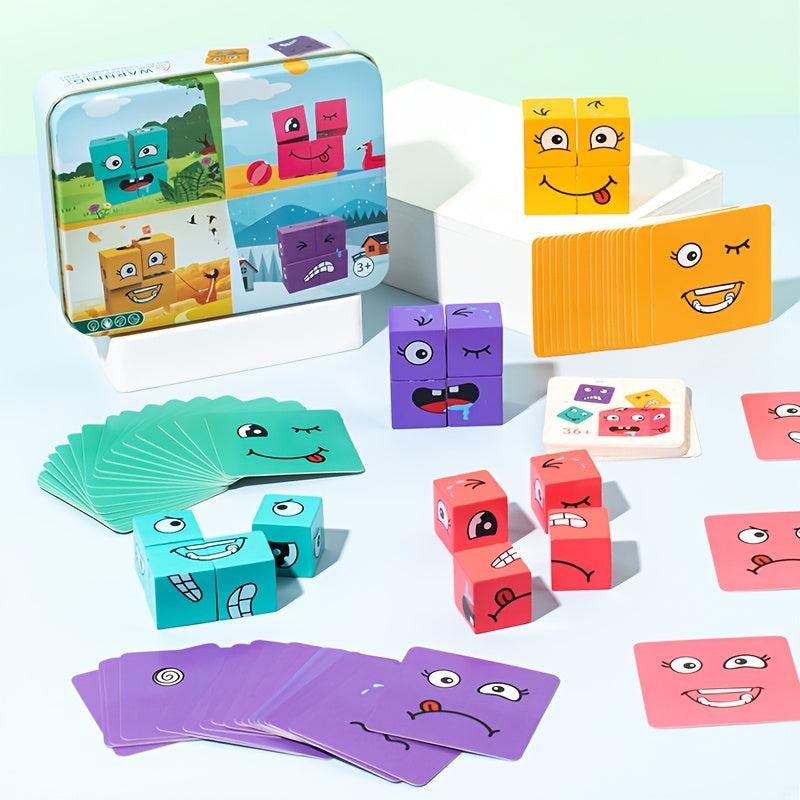 Wooden Face Changing Building Blocks Set