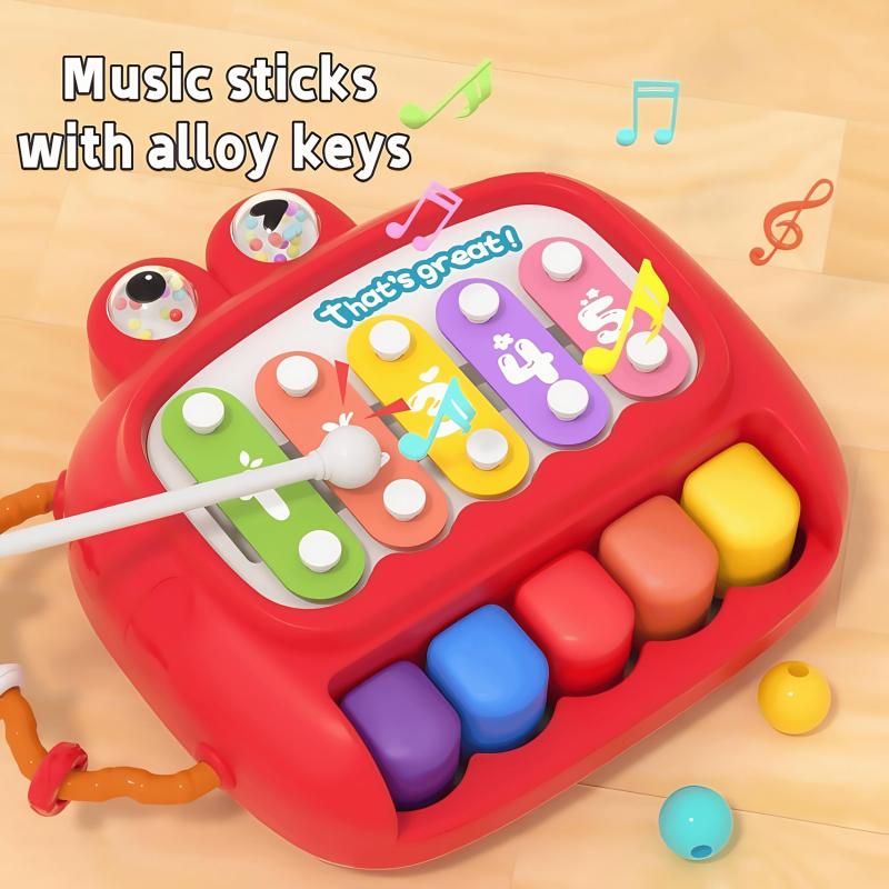 Interactive Kids' Piano Toy Red Hand Percussion Instrument for Learning