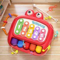 Interactive Kids' Piano Toy Red Hand Percussion Instrument for Learning
