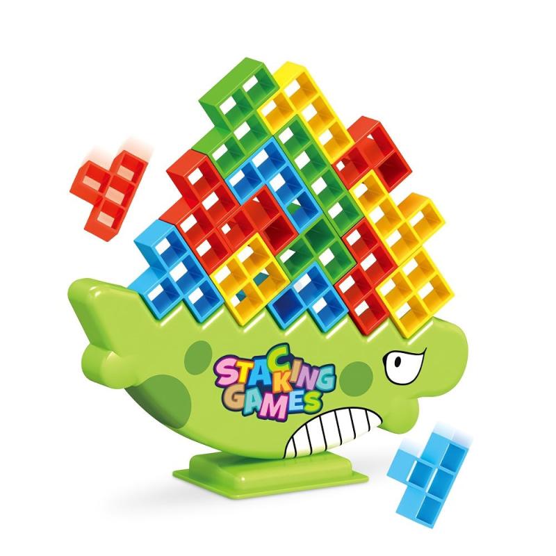 Kids Dinosaur Balance Blocks Stacking Game