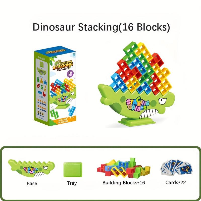 Kids Dinosaur Balance Blocks Stacking Game