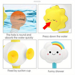 Kids Bath Toy Water Spraying Clouds Flowers Durable Plastic