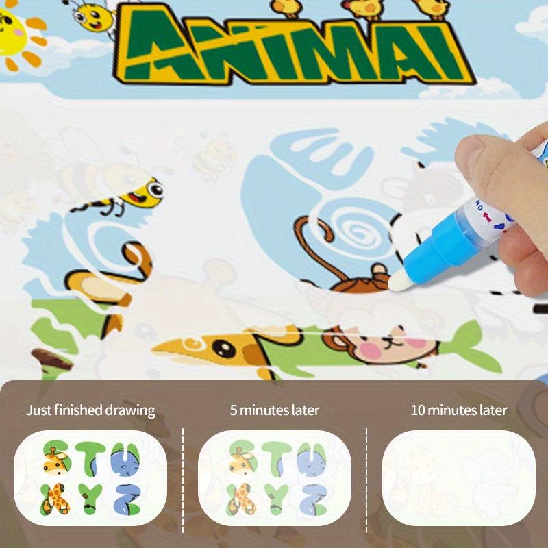 Large Magic Water Drawing Mat for Kids, Reusable & Washable Art Blanket