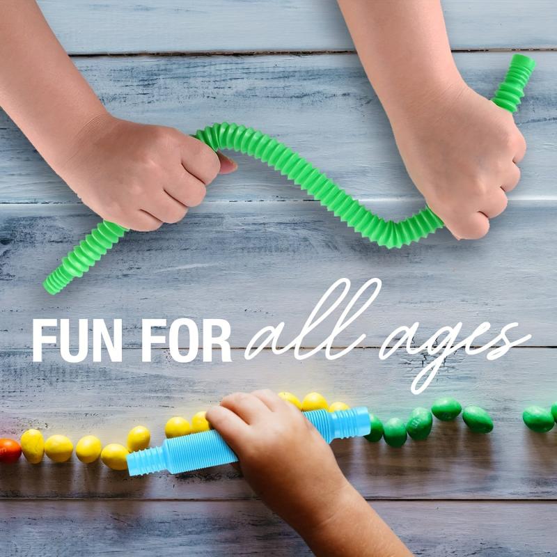 24pcs Stretch Tube Plastic Toys for Fine Motor Skills & Educational Thinking Dev