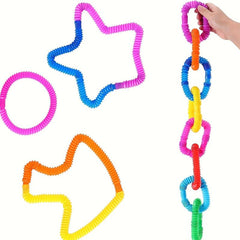 24pcs Stretch Tube Plastic Toys for Fine Motor Skills & Educational Thinking Dev