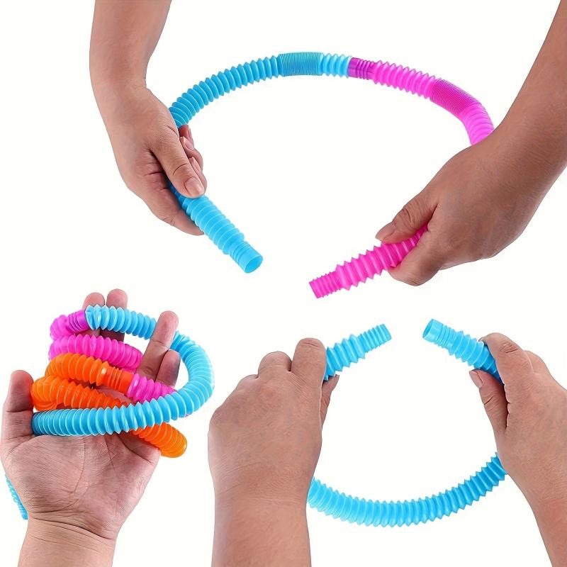 24pcs Stretch Tube Plastic Toys for Fine Motor Skills & Educational Thinking Dev