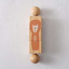 Wooden Animal Shape Matching Toy with Rotating Rattles