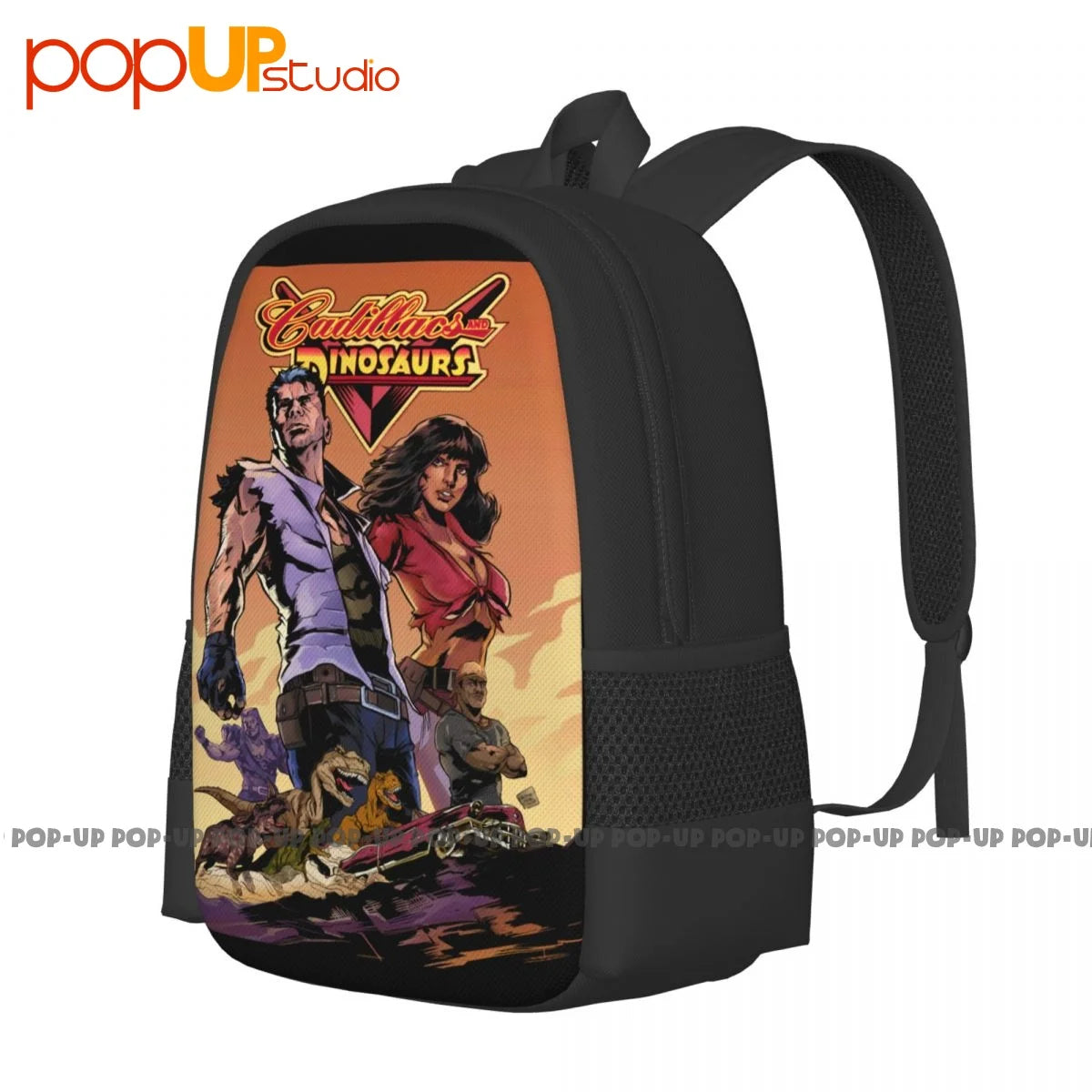 Cadillacs And Dinosaurs Backpack Gym Sports Style Multi-function