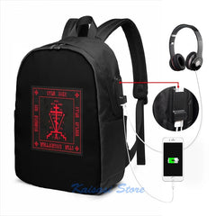 Calvary Cross USB Charge Backpack School Travel Laptop Bag