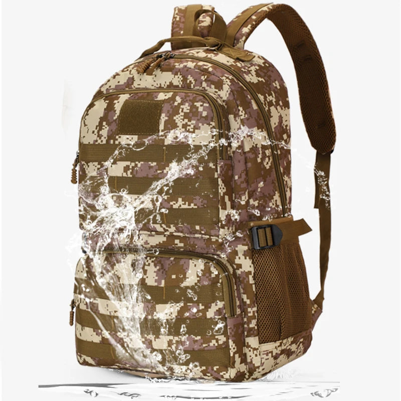 Men's Camo Tactical Backpack Large Capacity Outdoor Travel Bag