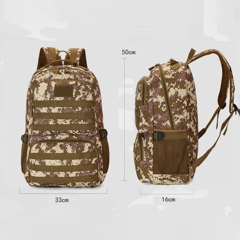 Men's Camo Tactical Backpack Large Capacity Outdoor Travel Bag