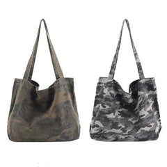 Camouflage Canvas Shoulder Bag Ladies Hand Bags Overize Purse Large Casual Bags