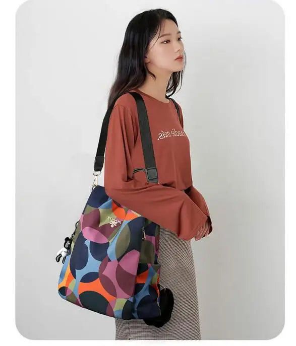 Camouflage Graffiti Waterproof Oxford Women Backpack