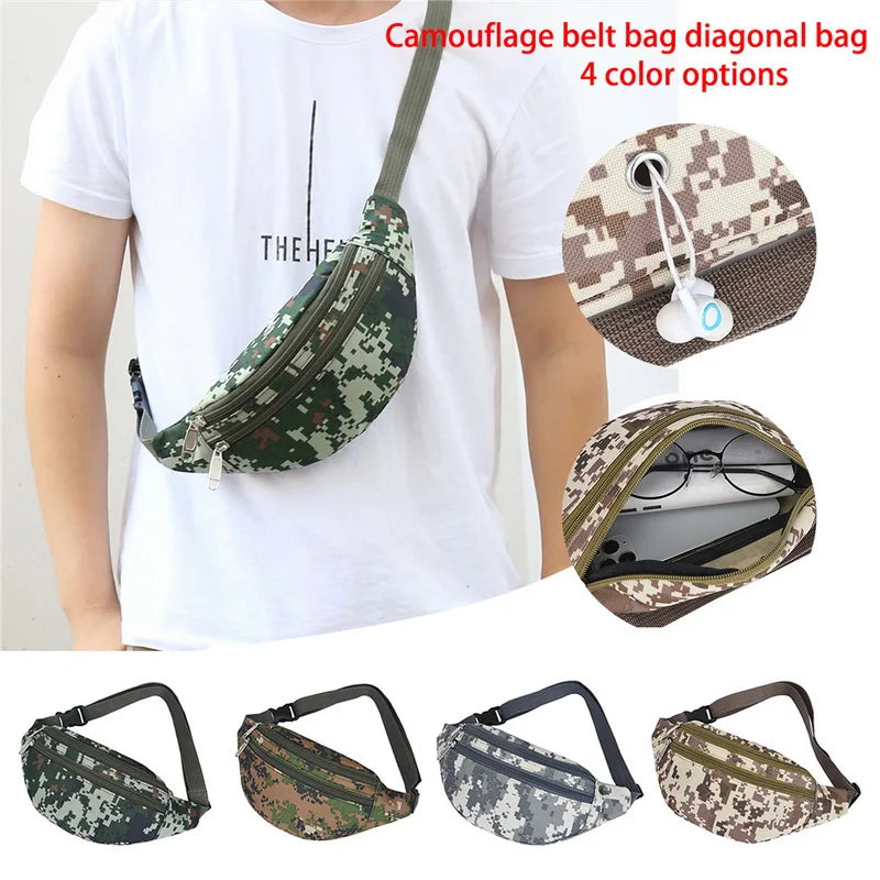 Camouflage Men Waist Pack Male Hip Bum Military Bag Pouch Zipper Pocket