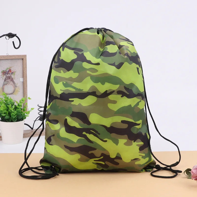 Camouflage Oxford Drawstring Bag Printing Unisex Travel Storage Package