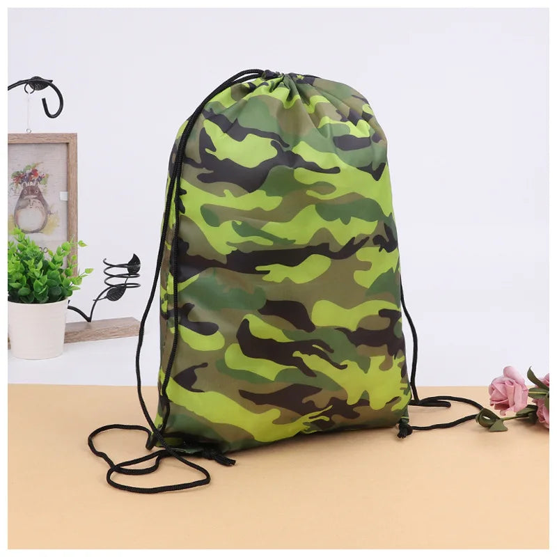 Camouflage Oxford Drawstring Bag Printing Unisex Travel Storage Package