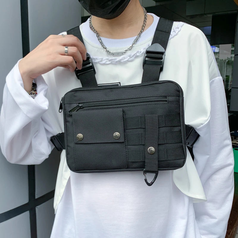Camouflage Chest Bag Tactical Hip Hop Zipper Pocket Streetwear Waist Bag