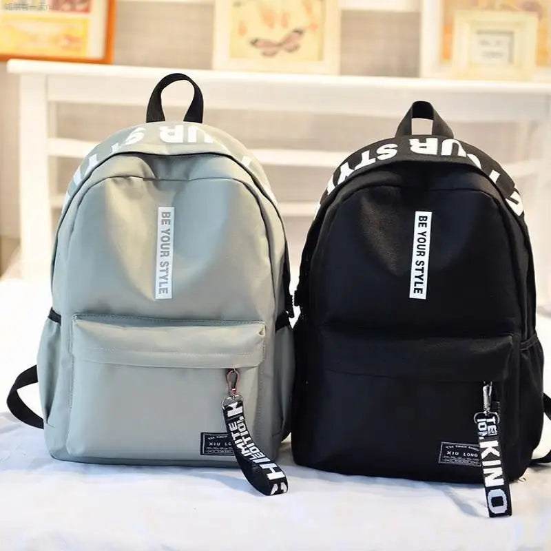 Large Capacity Campus Canvas Schoolbag Backpack