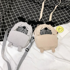 Cute Corduroy Dog Style Messenger Bag