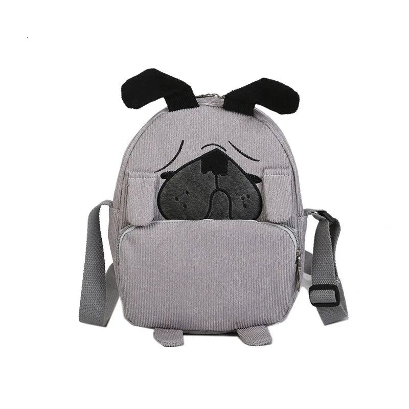 Cute Corduroy Dog Style Messenger Bag