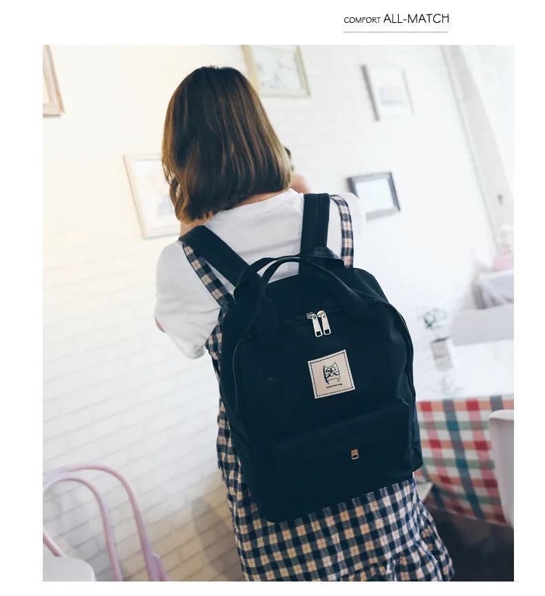Canvas Women Backpack School Bag for girls Shoulder Bag