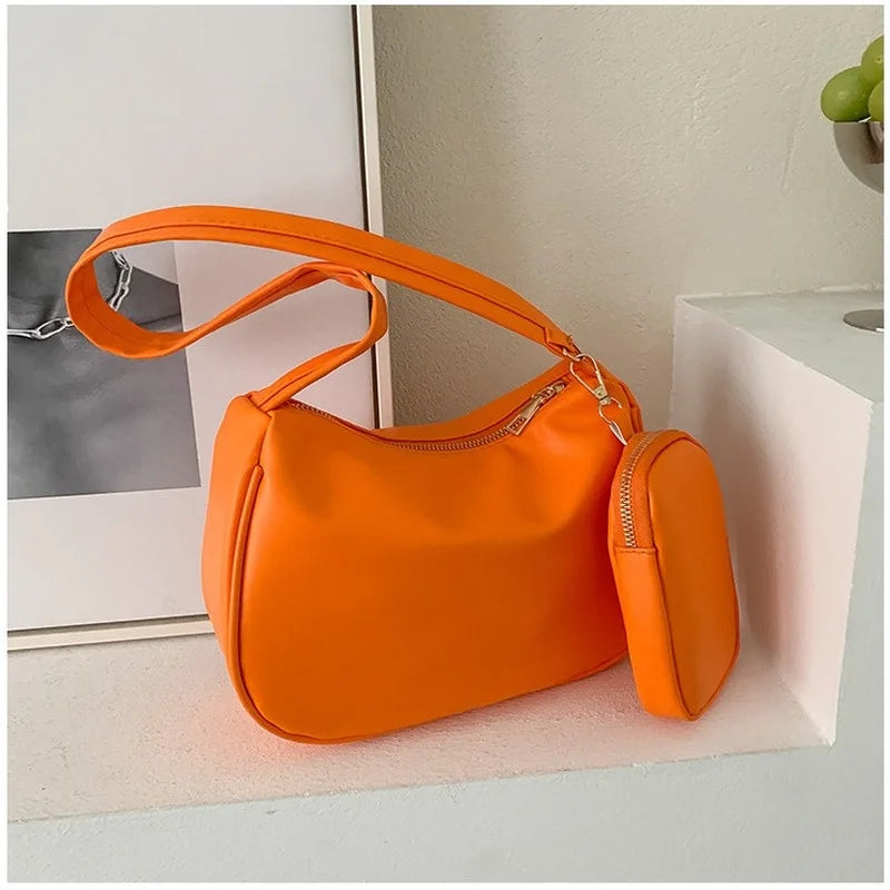 Women's Candy Bag PU Leather Shoulder Tote Handbag Purse