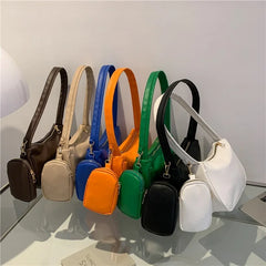 Women's Candy Bags PU Leather Shoulder Totes Underarm Handbag