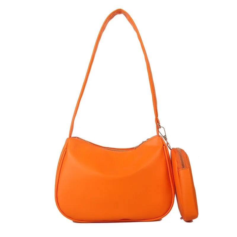 Women's Candy Bag PU Leather Shoulder Tote Handbag Purse