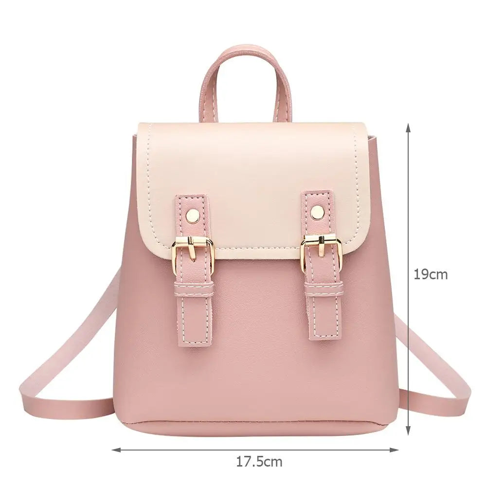 Waterproof Mini Women Backpack Girl Hit Leather School Bag Shoulder Bag