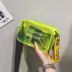 Wild Mini Shoulder Messenger Bag Transparent Laser Crossbody Bag for Women