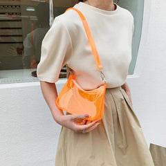 Candy Mini Transparent Tote Underarm Women Shoulder Bag Jelly Small Female