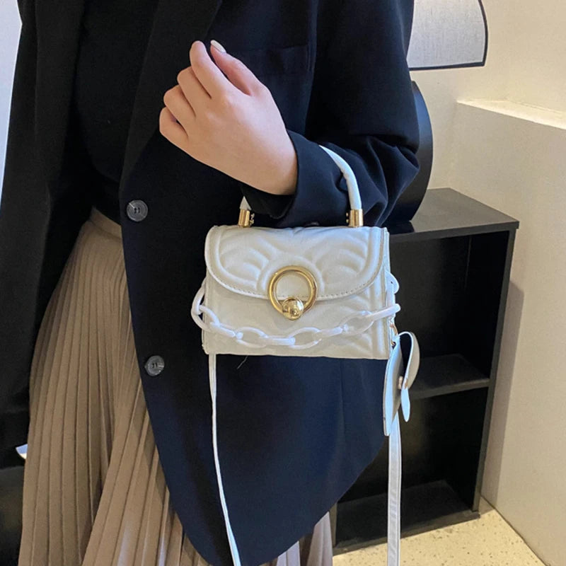 Women's Small Square Shoulder Bag Chain Crossbody Handbag
