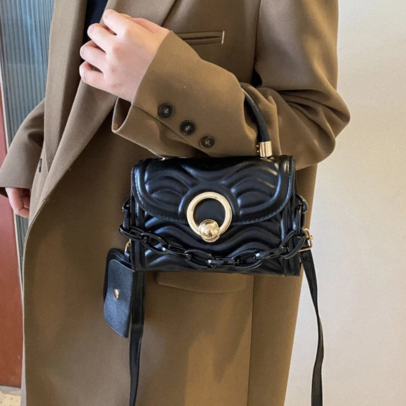 Women's Small Square Shoulder Bag Chain Crossbody Handbag