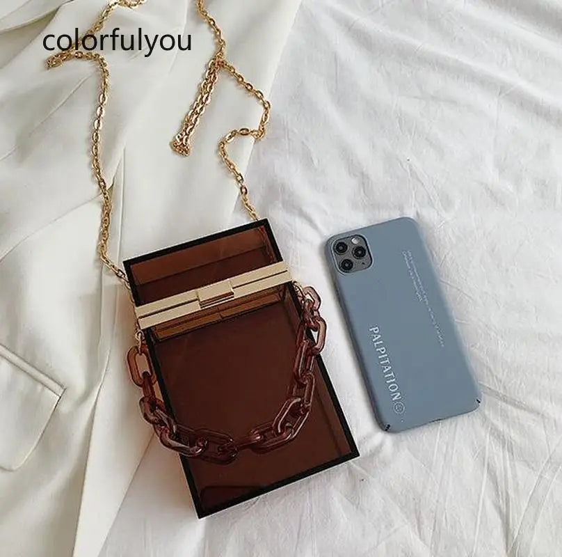 Candy Transparent Acrylic Box Women Crossbody Bag
