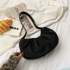 Candy Women Shoulder Bags Pleated Ladies Small Underarm Bag