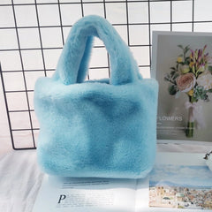 Women's Faux Fur Shoulder Bag Winter Tote Purse
