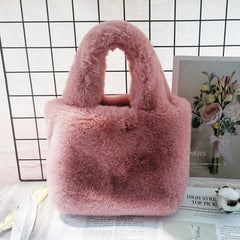 Women's Faux Fur Shoulder Bag Winter Tote Purse