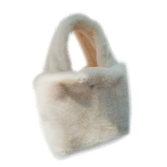 Women's Faux Fur Shoulder Bag Winter Tote Purse