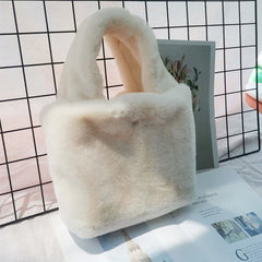 Women's Faux Fur Shoulder Bag Winter Tote Purse