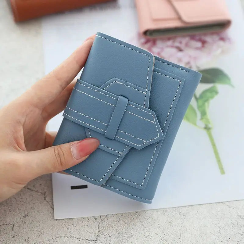 Short Candy Colors Wallet Women PU Leather 3-fold Wallet Femme