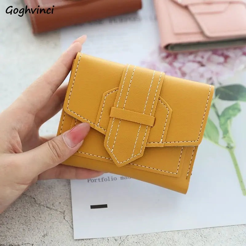 Short Candy Colors Wallet Women PU Leather 3-fold Wallet Femme
