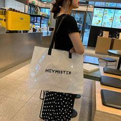 Clear Transparent Tote Bags Women Large Casual Shopping Shoulder Bags